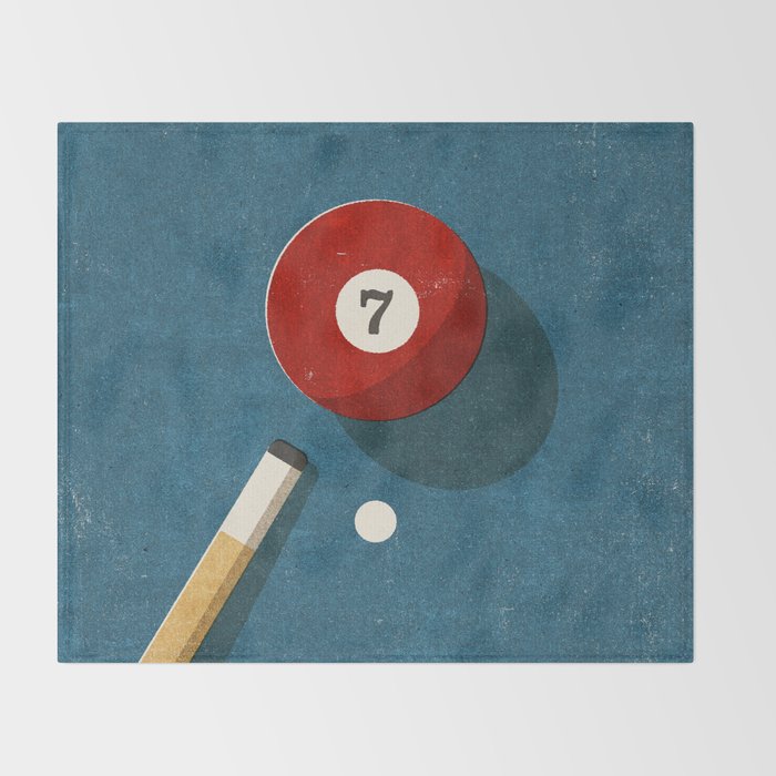 BILLIARDS / Ball 7 Throw Blanket Gallery Image 2