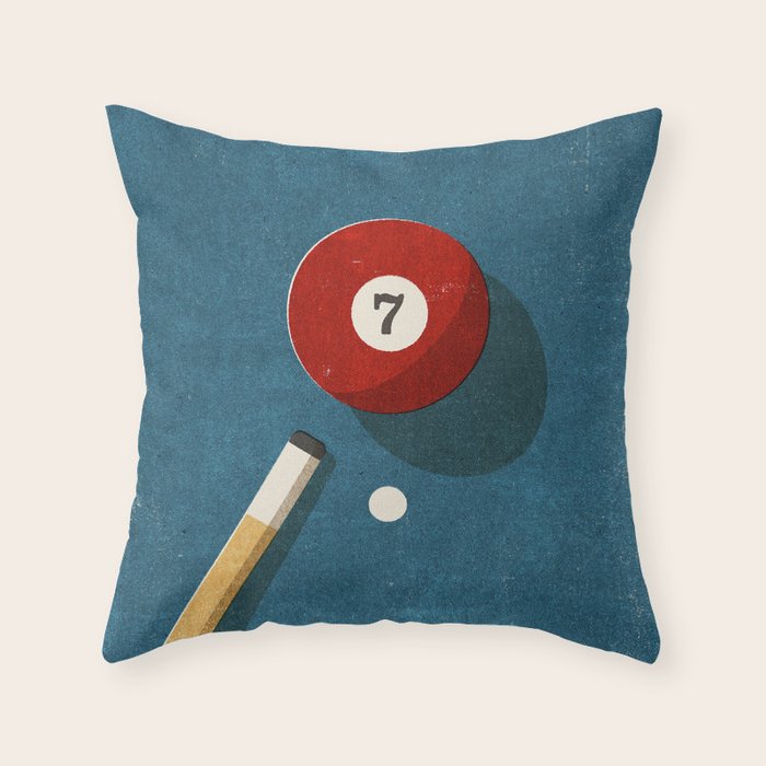 BILLIARDS / Ball 7 Throw Pillow Gallery Image 6