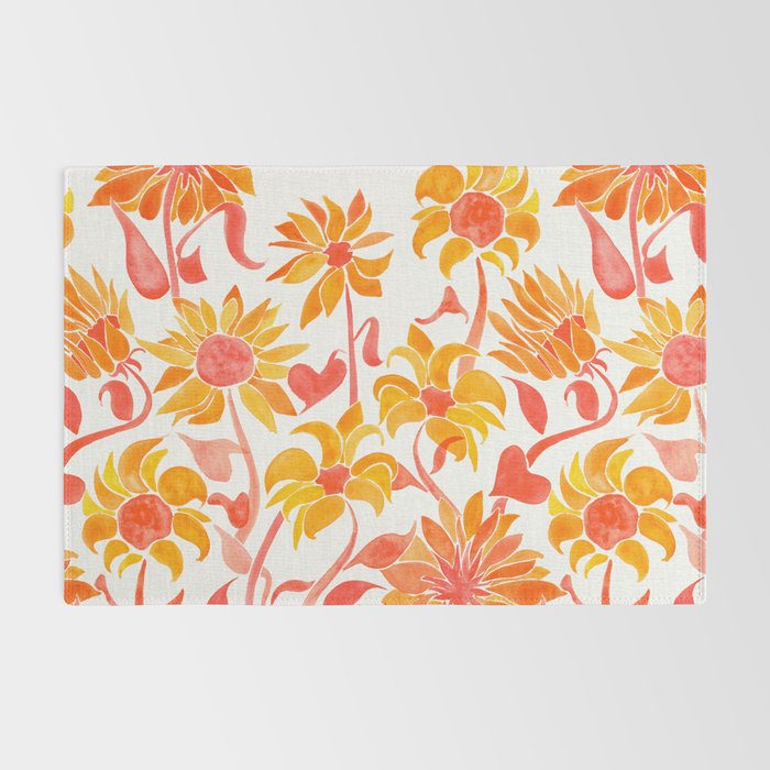 Sunflower Watercolor - Fiery Palette Rug Gallery Image 2
