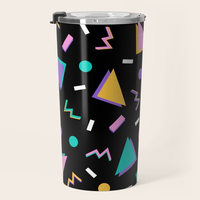 Memphis pattern 104 - 80s / 90s Retro Travel Mug Gallery Image 3