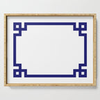Midnight Blue Greek Key Border Serving Tray Gallery Image 1