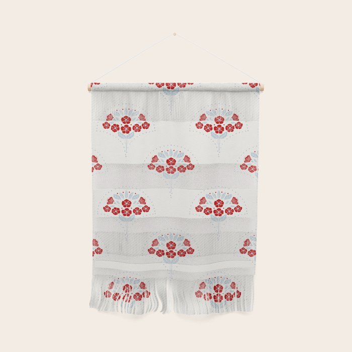 Heritage-Inspired Red and Blue Flowers Wall Hanging Gallery Image 1