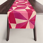 Kaleidoscope Tile Pattern VIII Vibrant Pink and Red Table Runner Gallery Image 1