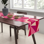 Kaleidoscope Tile Pattern VIII Vibrant Pink and Red Table Runner Gallery Image 2