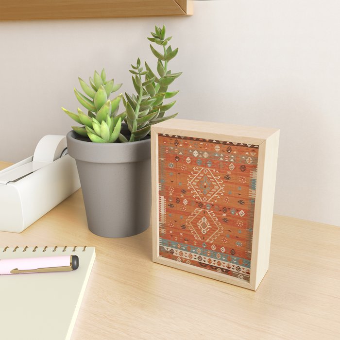Heritage Traditional Moroccann Rug Design Mini Art Print Gallery Image 2