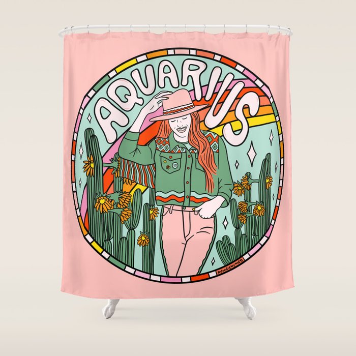 Aquarius Cowgirl Shower Curtain Gallery Image 1