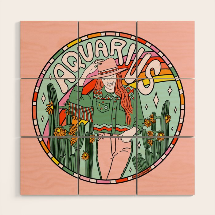 Aquarius Cowgirl Wood Wall Art Gallery Image 1