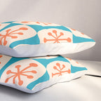 Mid Century Modern Atomic Fusion Pattern 211 Googie Orange and Turquoise Pillow Sham Gallery Image 3