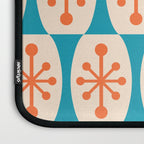 Mid Century Modern Atomic Fusion Pattern 211 Googie Orange and Turquoise Laptop Sleeve Gallery Image 3