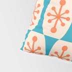 Mid Century Modern Atomic Fusion Pattern 211 Googie Orange and Turquoise Pillow Sham Gallery Image 4