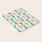 Mid Century Modern Atomic Fusion Pattern 211 Googie Orange and Turquoise Notebook Gallery Image 2