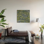 Endless Dark Leaf Illustration 1.2 Celestial Blue-Green Wood Wall Art Gallery Image 2