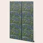 Endless Dark Leaf Illustration 1.2 Celestial Blue-Green Wallpaper Gallery Image 2