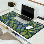 Endless Dark Leaf Illustration 1.2 Celestial Blue-Green Desk Mat Gallery Image 2