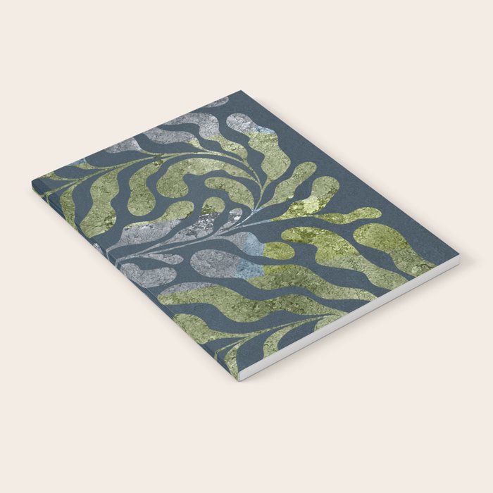 Endless Dark Leaf Illustration 1.2 Celestial Blue-Green Notebook Gallery Image 2