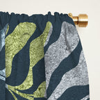 Endless Dark Leaf Illustration 1.2 Celestial Blue-Green Window Curtain Gallery Image 2