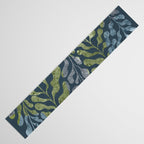Endless Dark Leaf Illustration 1.2 Celestial Blue-Green Table Runner Gallery Image 3
