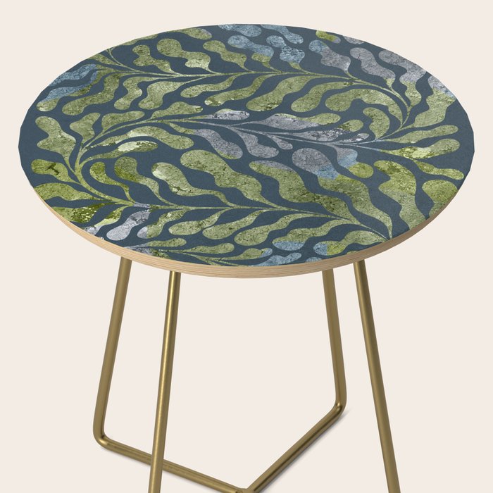 Endless Dark Leaf Illustration 1.2 Celestial Blue-Green Side Table Gallery Image 2