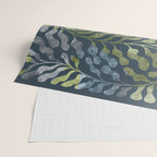 Endless Dark Leaf Illustration 1.2 Celestial Blue-Green Wrapping Paper Gallery Image 2