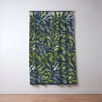 Endless Dark Leaf Illustration 1.2 Celestial Blue-Green Window Curtain Gallery Image 3