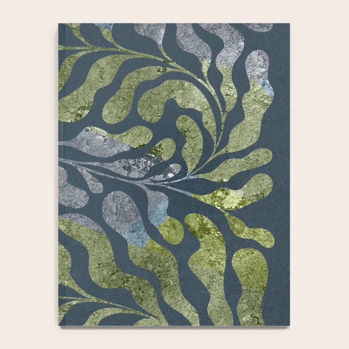 Endless Dark Leaf Illustration 1.2 Celestial Blue-Green Notebook Gallery Image 4