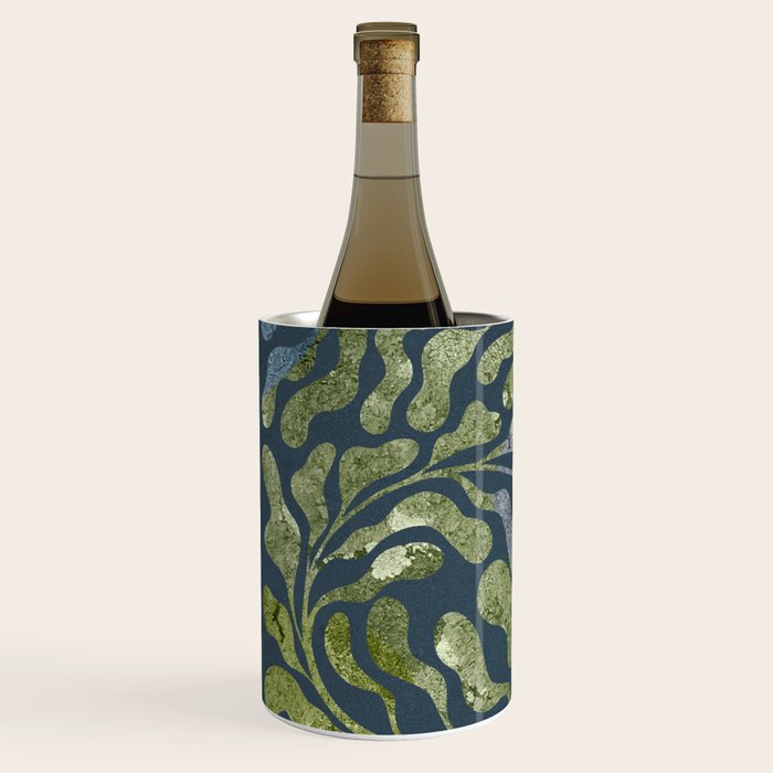 Endless Dark Leaf Illustration 1.2 Celestial Blue-Green Wine Chiller Gallery Image 2