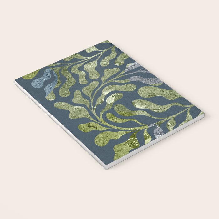 Endless Dark Leaf Illustration 1.2 Celestial Blue-Green Notebook Gallery Image 3