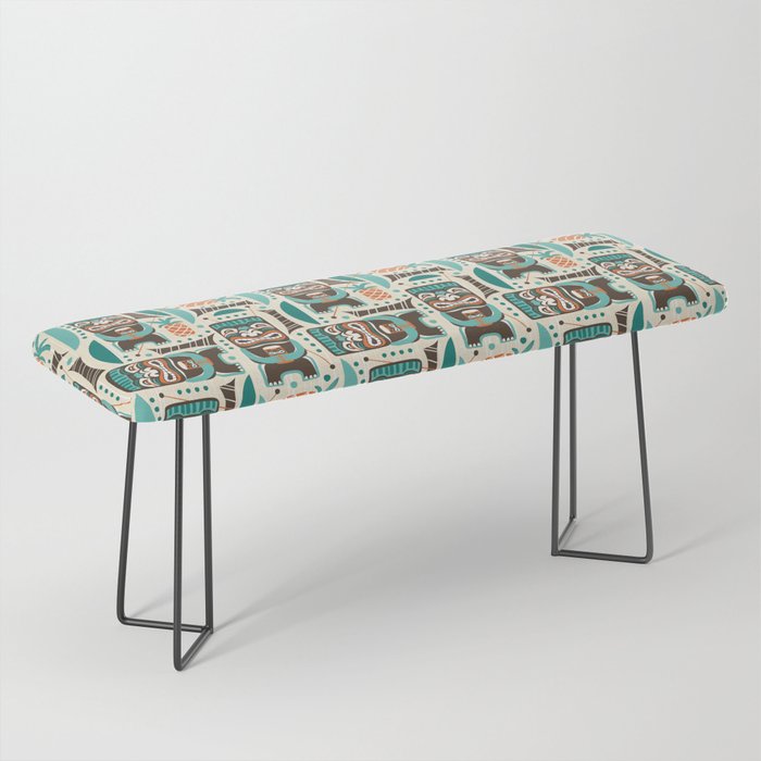 Tiki Hut Cream Aqua Bench Gallery Image 1