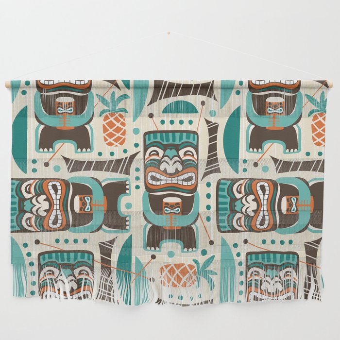 Tiki Hut Cream Aqua Wall Hanging Gallery Image 1