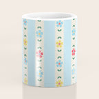 Granny Style Vintage Florals And Light Blue Stripes Coffee Mug Gallery Image 4