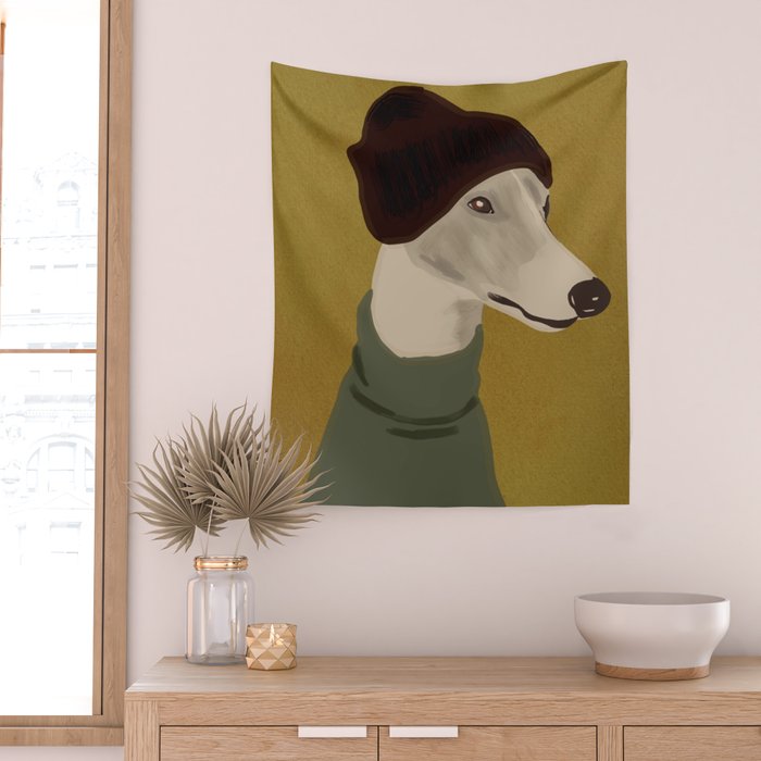 Dog Portrait 4 Wall Tapestry Gallery Image 2