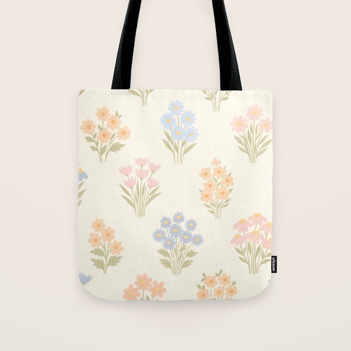 Pastel Wildflower Bouquets Tote Bag Gallery Image 1