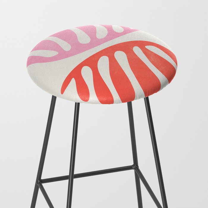 Peach & Orange: Wild Leaf | Matisse Foliage Paper Cutouts 03 Stool Gallery Image 2