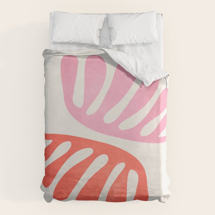 Peach & Orange: Wild Leaf | Matisse Foliage Paper Cutouts 03 Duvet Cover Gallery Image 1