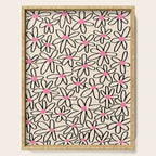 Joyful Flower Lines - b/w pink Serving Tray Gallery Image 1