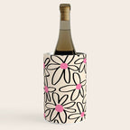 Joyful Flower Lines - b/w pink Wine Chiller Gallery Image 2