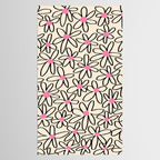 Joyful Flower Lines - b/w pink Tablecloth Gallery Image 2