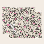 Joyful Flower Lines - b/w pink Placemat Gallery Image 1