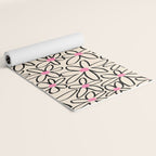 Joyful Flower Lines - b/w pink Yoga Mat Gallery Image 2