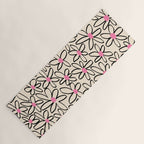 Joyful Flower Lines - b/w pink Yoga Mat Gallery Image 1