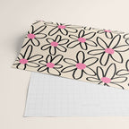 Joyful Flower Lines - b/w pink Wrapping Paper Gallery Image 2