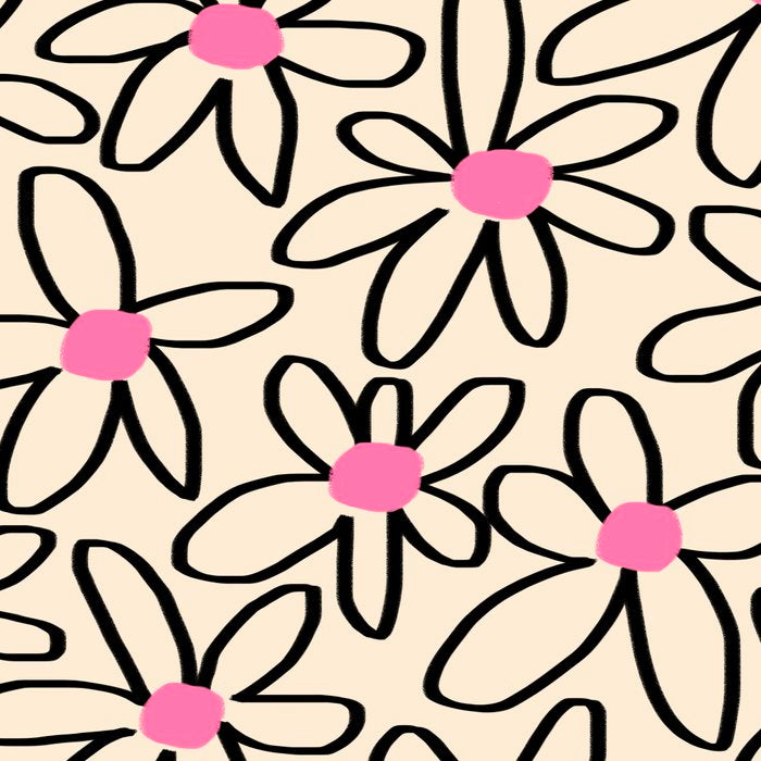Joyful Flower Lines - b/w pink Coffee Mug Gallery Image 2