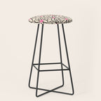Joyful Flower Lines - b/w pink Stool Gallery Image 1