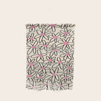 Joyful Flower Lines - b/w pink Wall Hanging Gallery Image 1
