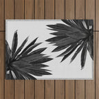 Agave Cactus Black & White Outdoor Rug Gallery Image 1