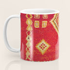 Red Gold Geometric Antique Moroccan Rug Print Coffee Mug Gallery Image 3