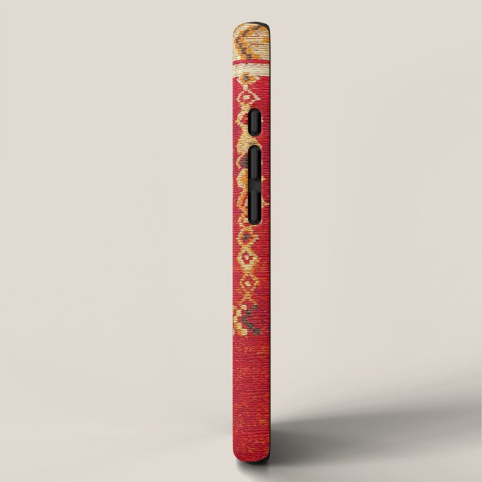 Red Gold Geometric Antique Moroccan Rug Print iPhone Case Gallery Image 2