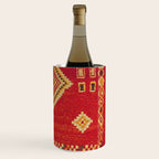 Red Gold Geometric Antique Moroccan Rug Print Wine Chiller Gallery Image 3