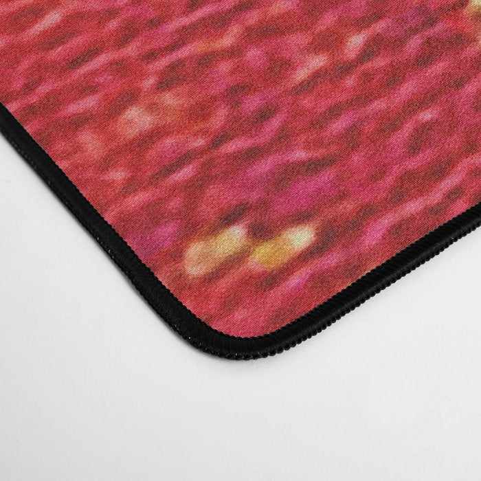Red Gold Geometric Antique Moroccan Rug Print Desk Mat Gallery Image 4