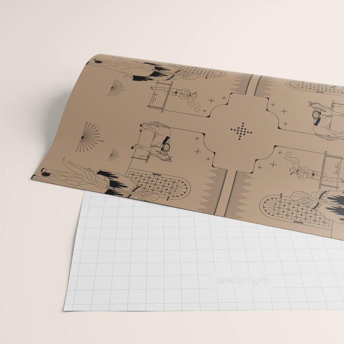 Last Stop - Tan & Black Wrapping Paper Gallery Image 2
